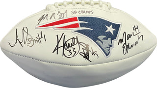 Super Bowl XXXVI Autographed New England Patriots White Panel Football (JSA)