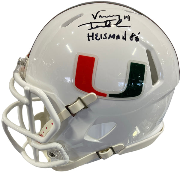 Vinny Testaverde Autographed University of Miami Hurricanes Mini Helmet (JSA)