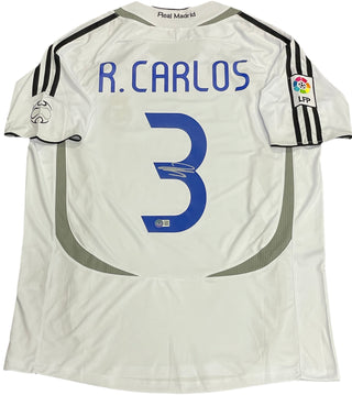 Roberto Carlos Autographed Real Madrid Home Kit (BVG)