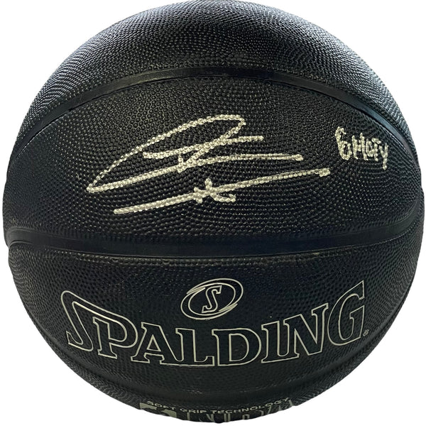 Tyler Herro "6MOY" Autographed Spalding Black I/O Basketball (JSA)