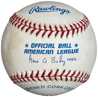 Whitey Ford Autographed Official American League Gene Budig Baseball (JSA)