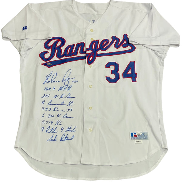 Nolan Ryan Autographed Multi Inscribed Texas Rangers Authentic Jersey