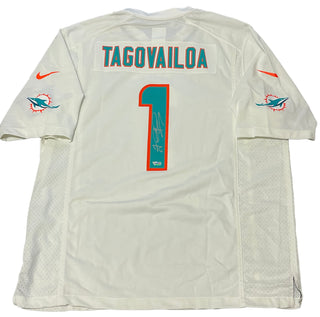Tua Tagovailoa Autographed Miami Dolphins White Jersey (Fanatics)