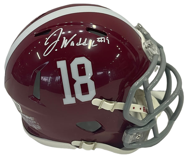 Jaylen Waddle Autographed University of Alabama Mini Helmet (Fanatics)