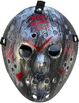 Ari Lehman Signed "Jason Never Dies" Jason Voorhees Friday the13th Brushed Metal Mask
