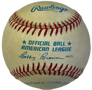 Mark McGwire Autographed Official American League Bobby Brown Baseball (JSA)