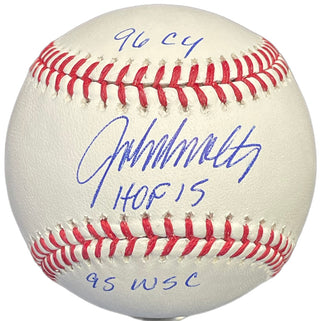 John Smoltz "96 CY, HOF 15 & 95 WSC" Autographed Baseball (JSA)