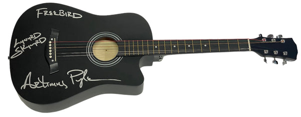 Artimus Pyle Autographed Lynyrd Skynyrd Acoustic Black Guitar (JSA)