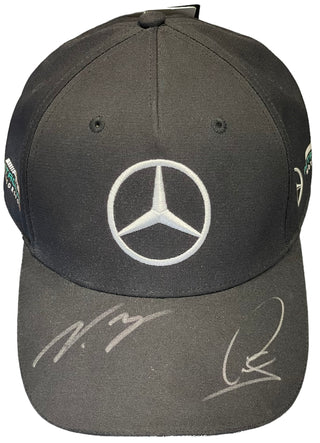 Lewis Hamilton & Valtteri Bottas Autographed Mercedes F1 Hat (JSA)