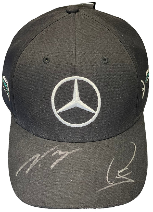 Lewis Hamilton & Valtteri Bottas Autographed Mercedes F1 Hat (JSA)