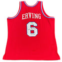 Julius Erving "83 Champs" Autographed Philadelphia 76ers Mitchell & Ness Red Jersey (Beckett)