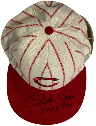 Pete Rose Autographed Cincinnati Reds Cooperstown Collection Hat (JSA)