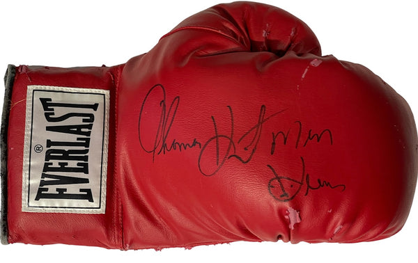 Thomas Hitman Hearns Autographed Red Everlast Right Boxing Glove (JSA)
