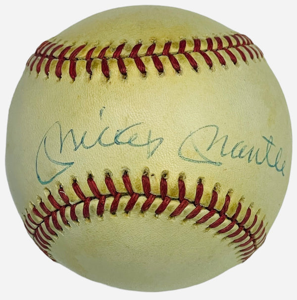 Mickey Mantle Autographed Official American League Bobby Brown Baseball (JSA)