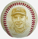 Mickey Mantle Autographed B/W Hand Painted Portrait Baseball (PSA)