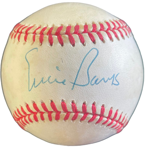 Ernie Banks Autographed Official National League Baseball (JSA)