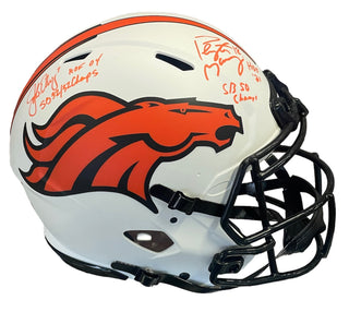 Peyton Manning & John Elway Autographed Denver Broncos Authentic Helmet (Fanatics)
