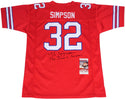 OJ Simpson "The Juice is Loose" Autographed Buffalo Bills Custom Red Jersey (JSA)