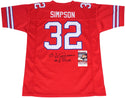 OJ Simpson "#1 Pick" Autographed Buffalo Bills Custom Red Jersey (JSA)