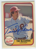 1981 Fleer Phillies #27 Tim McCarver Autographed Card
