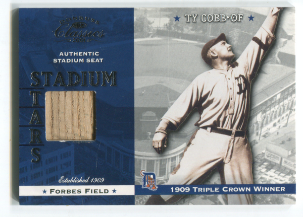 2001 Donruss Classics Authentic Stadium Seat #SS-5 Ty Cobb Card