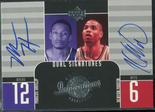 2003 Upper Deck Inspirations Dual #135 Marcus Hatslip/Kenyon Martin Autographed Card 0688/1600