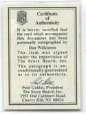 1994 Classic Draft Dan Wilkinson Autographed Card 1492/10000