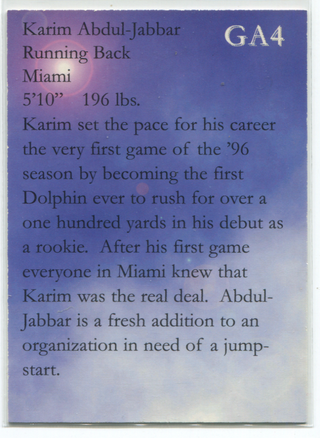 Grand Achievements #GA4 Karim Abdul-Jabbar Autgraphed Card 922/1000