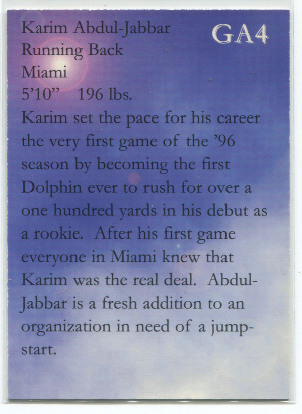 Grand Achievements #GA4 Karim Abdul-Jabbar Autgraphed Card 922/1000