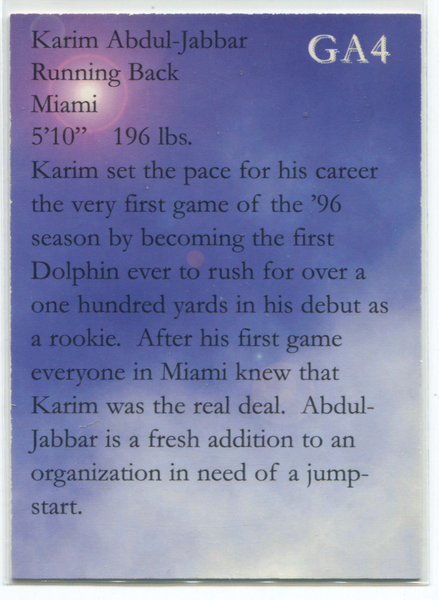 Karim Abdul-Jabbar Miami Dolphins Football Cards