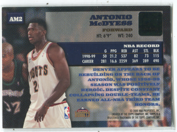 2000 Topps Certified Autograph Issue #AM2 Antonio McDyess