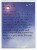 Grand Achievements ##GA3 Eddie George Autographed Card 635/1000