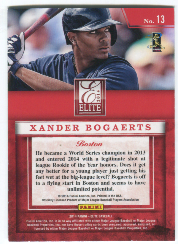 2014 Panini Donruss Elite Series Rookie #13 Xander Bogaerts Card 085/999