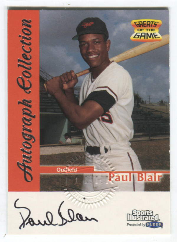 1999 Fleer Greats Of The Game Autograph Collection Paul Blair Card