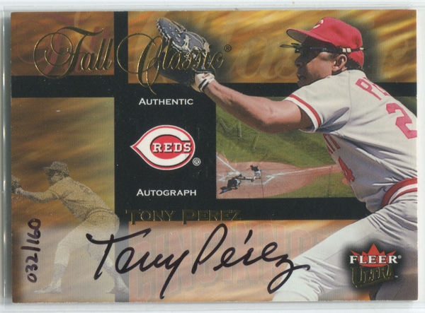 2002 Fleer Full Classic Tony Perez Autographed Card