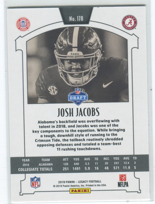 2019 Panini Rookie #178 Josh Jacobs Card