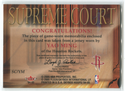 2005 Fleer NBA Hoops Supreme Court #SC/YM Yao Ming Jersey Card