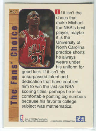 Michael Jordan 1992-93 NBA Hoops Supreme Court #SC1