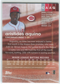 2020 Topps Stadium Club Chrome #CAAQ Aristides Aquino Autographed Card