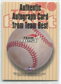 1998 Team Best Jose Vidro Autographed Card