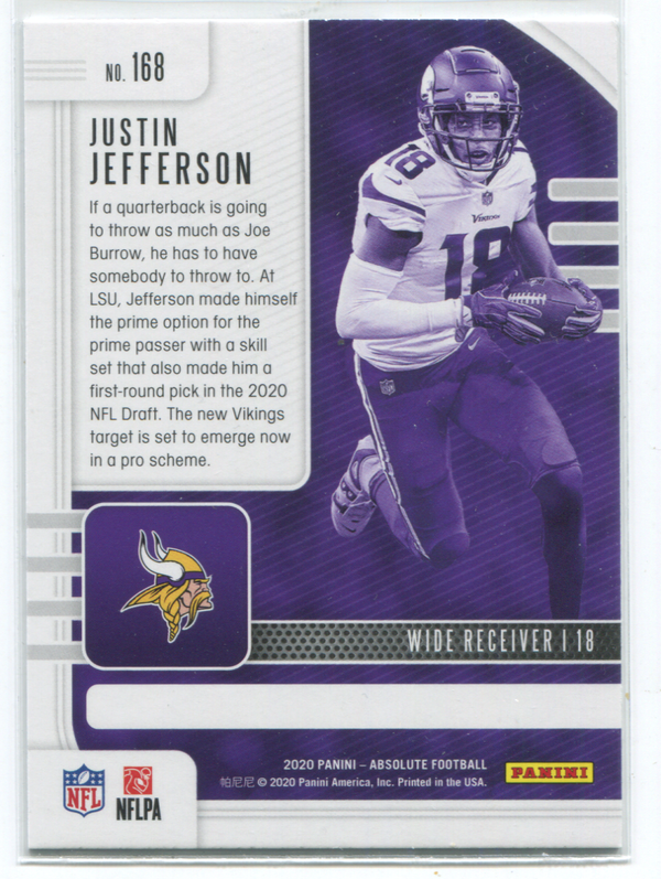 2020 Panini Absolute Football #168 Justin Jefferson