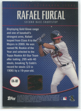 2001 Topps Finest Certified Autograph Issue #FA-RF Rafeal Furcal