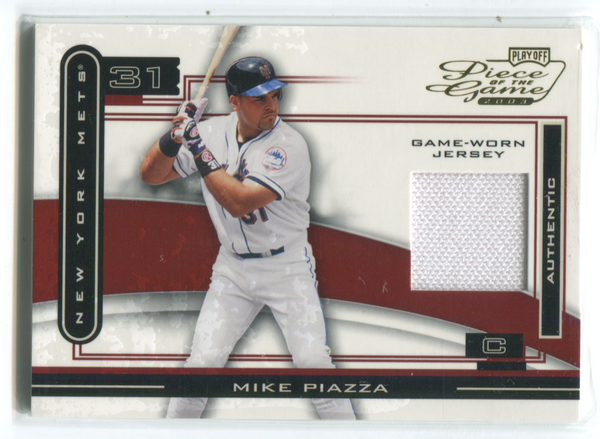 2003 Playoff Piece Of The Game #POG-69 Mike Piazza Jersey Card