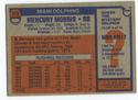 1976 Topps #315 Miami Dolphins Mercury Morris Autographed Card