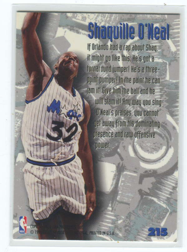 1995-96 Fleer Metal #215 Shaquille O`Neal Card
