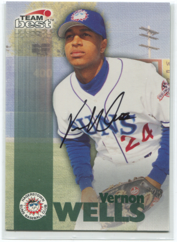 1999 Team Best Vernon Wells Autographed Card