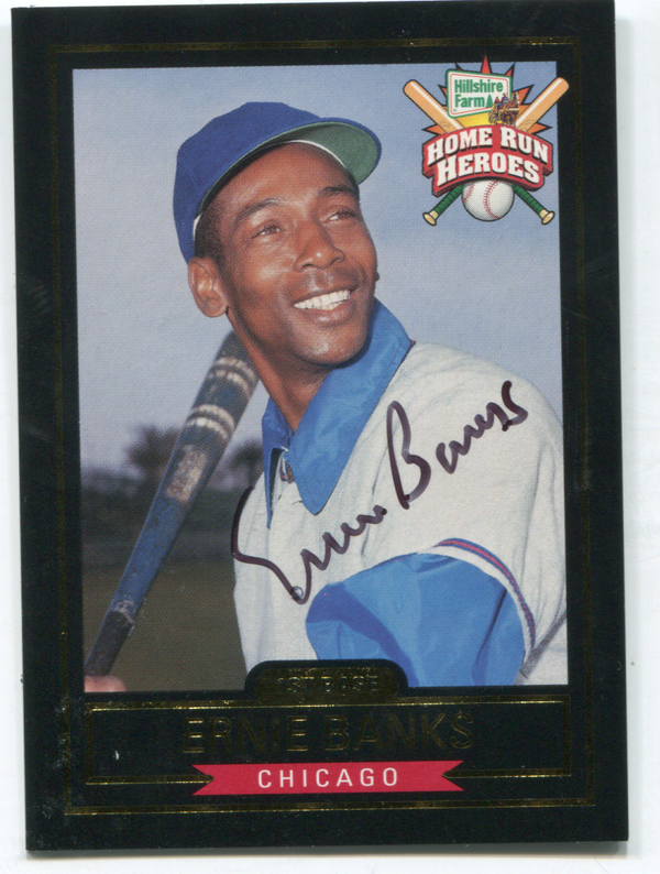 Home Run Heroes Hillshire Farm Ernie Banks Autographed Card