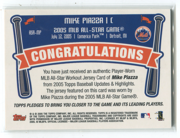 2005 Topps All Star Stitches Mike Piazza #ASA-MP