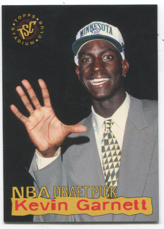 1995 Topps Stadium Club Kevin Garnett Card