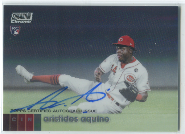 2020 Topps Stadium Club Chrome #CAAQ Aristides Aquino Autographed Card